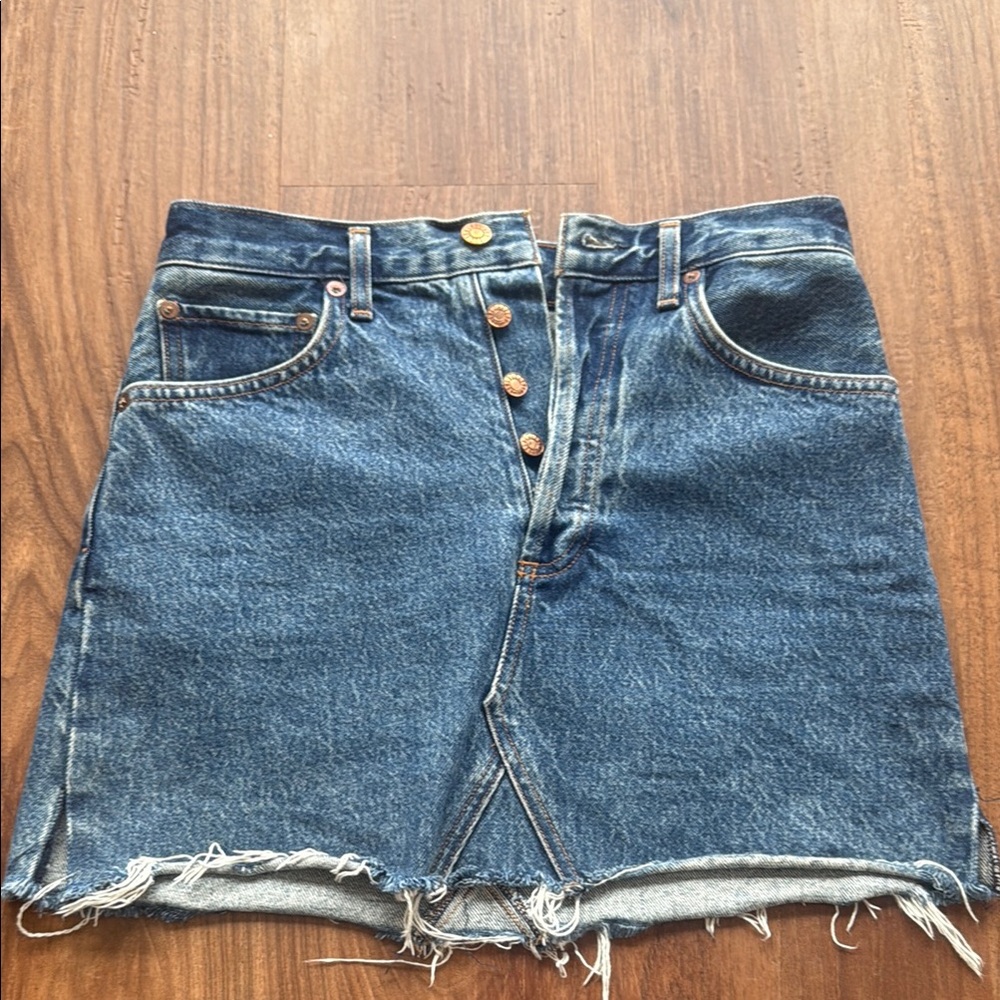 Agolde Denim Button-Up Skirt